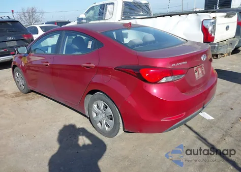 2016 Hyundai Elantra Se z USA, uszkodzony, nr VIN 5NPDH4AE3GH700992